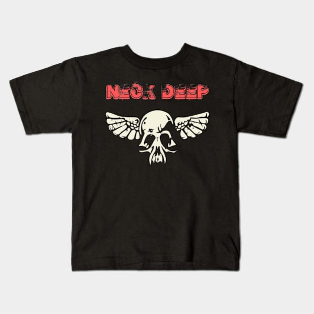 neck deep Kids T-Shirt by ngabers club lampung